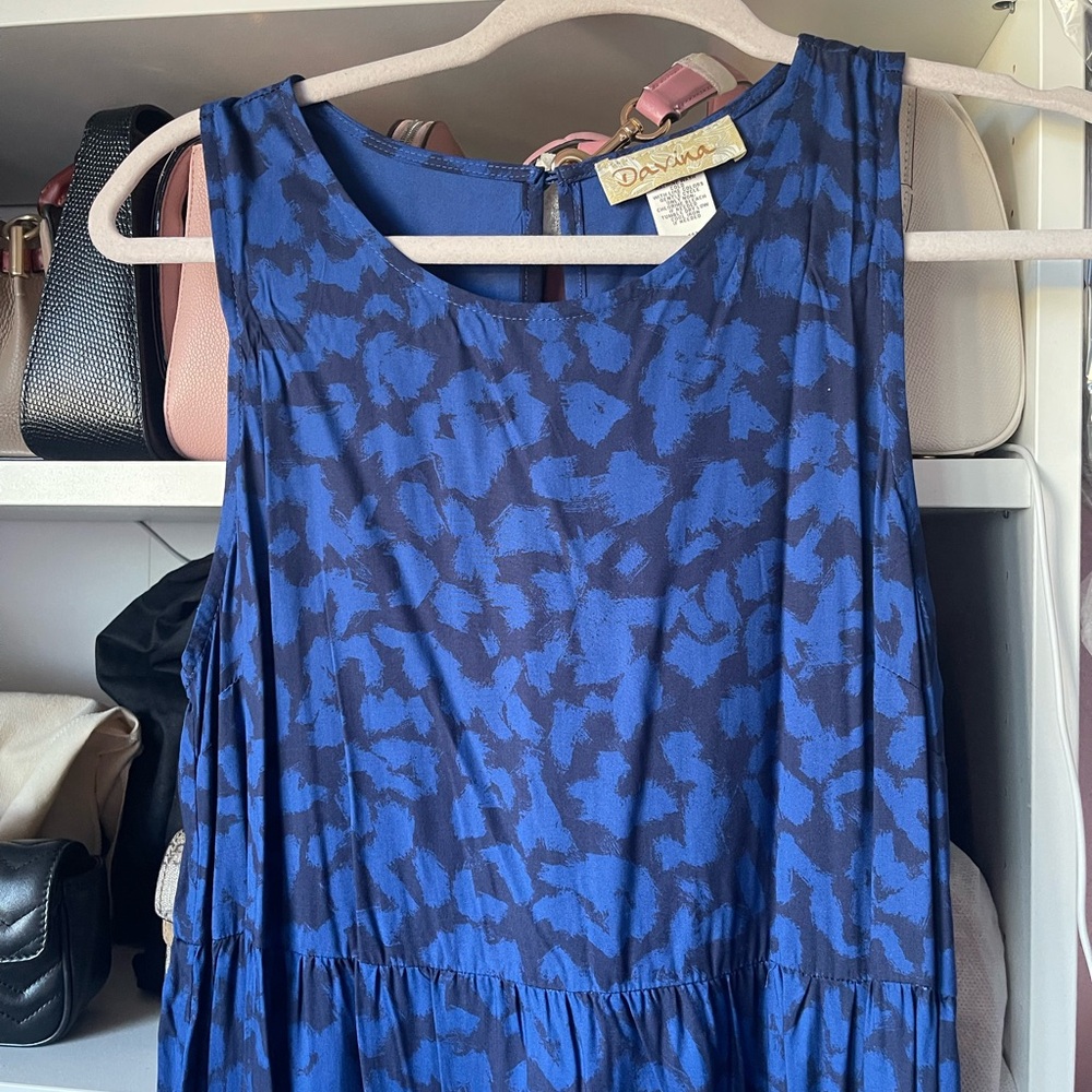 Davina Blue Patterned Dress